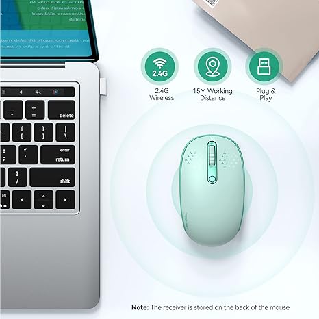 TECKNET Wireless Mouse for Laptop, 2.4G Quiet Computer Mouse with USB Receiver