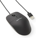 Amazon Basics 3-Button USB Wired Mouse with Scrolling and Tracking - Standard, Black