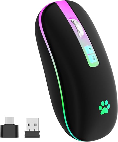 KARFUN Wireless Mouse, Backlit LED Portable Slim Computer Mouse